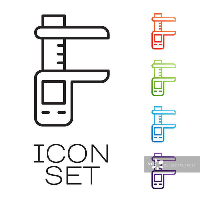 卡尺和刻度黑色线条图片素材