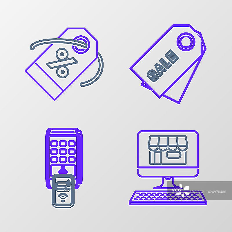 电脑屏幕上的购物大楼图片素材