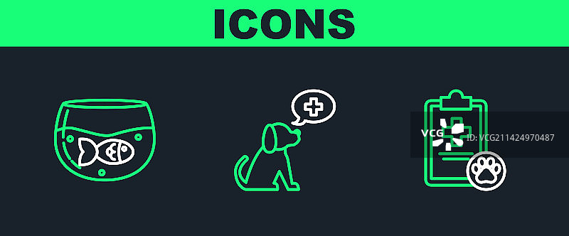 带医疗临床记录的剪贴板线条图图片素材