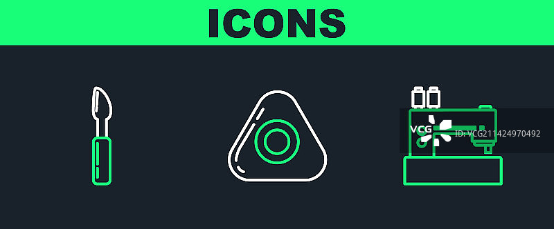 缝纫机切割工具和粉笔图片素材