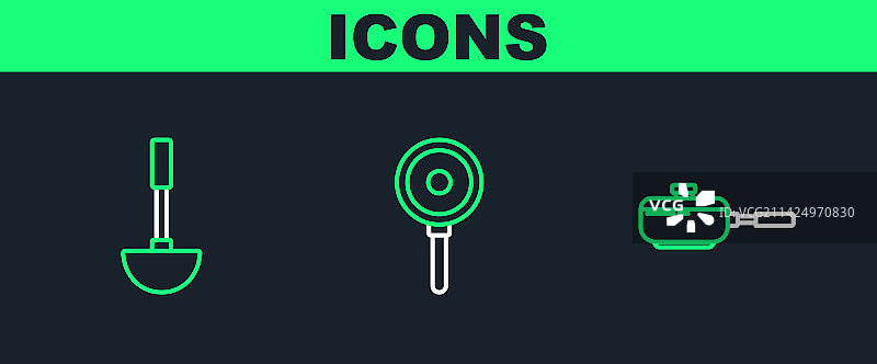 煎锅厨房勺子图标图片素材