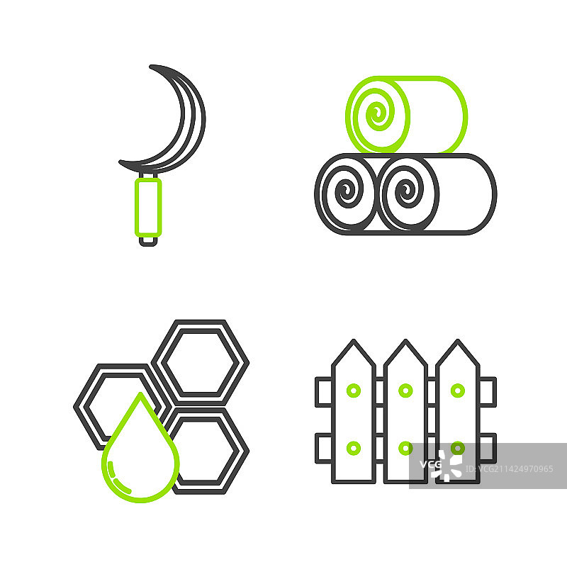 花园围栏、木制蜂窝卷图片素材