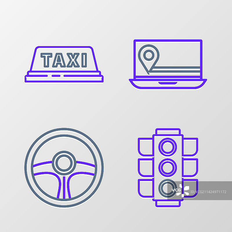 交通信号灯方向盘笔记本电脑图片素材