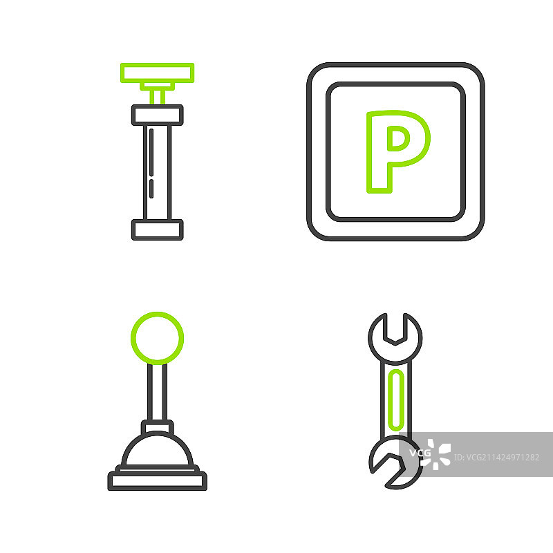 扳手齿轮换挡停车icon合集图片素材