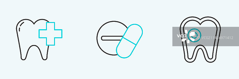 龋齿牙科诊所线条设计图片素材