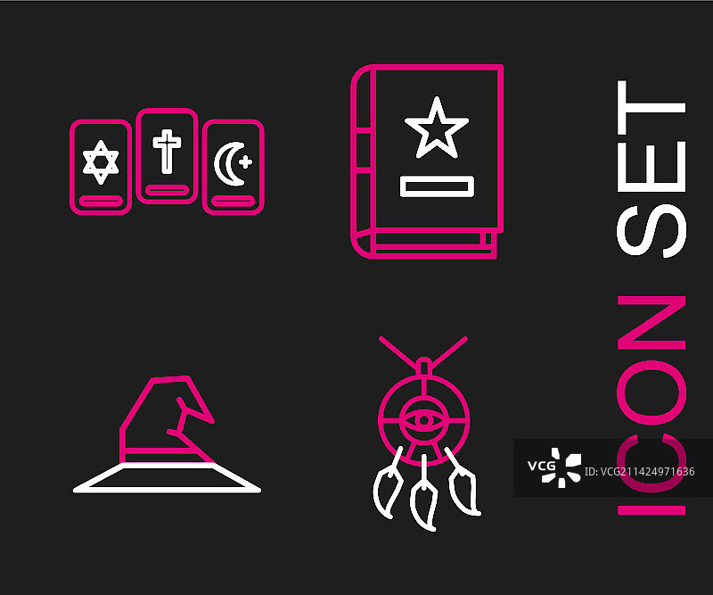 捕梦网羽毛巫婆帽图标图片素材