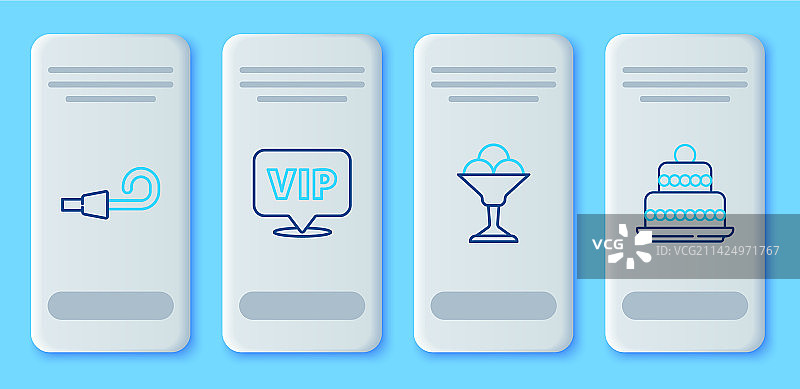 贵宾冰淇淋碗生日线条图标图片素材