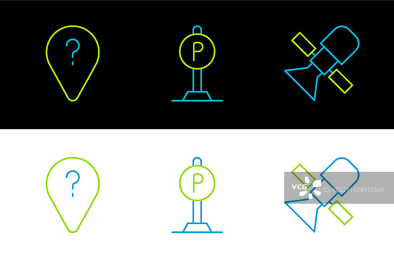 卫星天线、未知路径点等线性组合图片素材