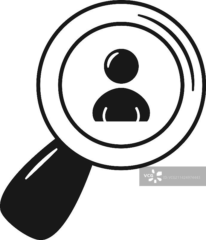 带有用户图标的放大镜图片素材