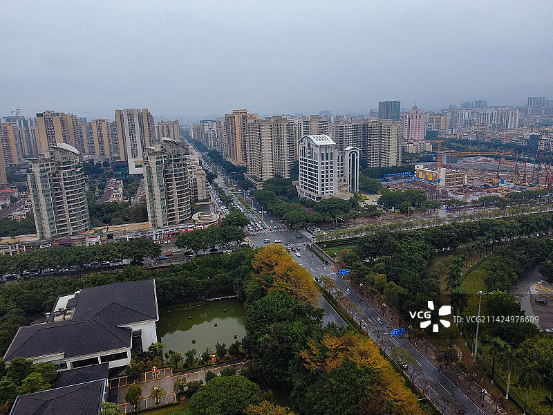 花都区 花都广场 花都人民公园 天贵路 公益路 航拍 (99)图片素材