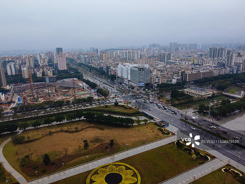 花都区 花都广场 花都人民公园 天贵路 公益路 航拍 (99)图片素材