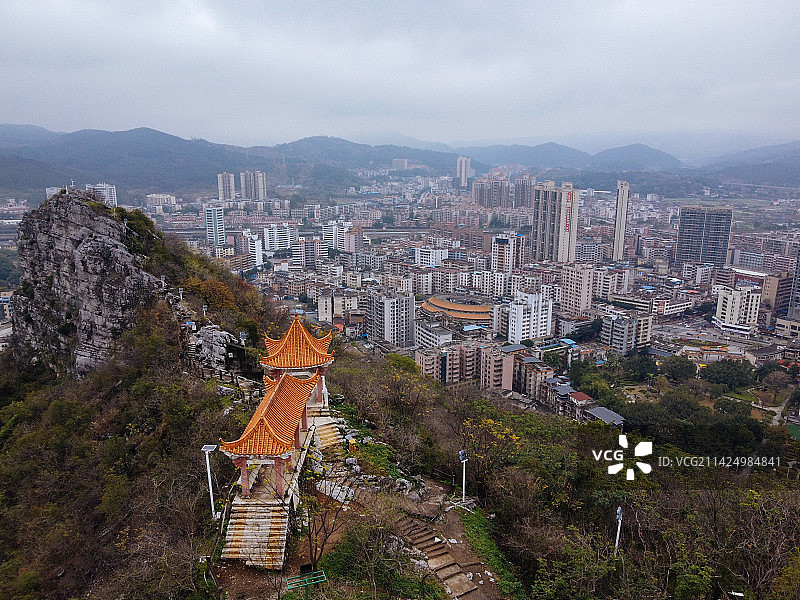 曲江区 时代广场 人民公园 文化中心 鞍山路 韶关 航拍图片素材