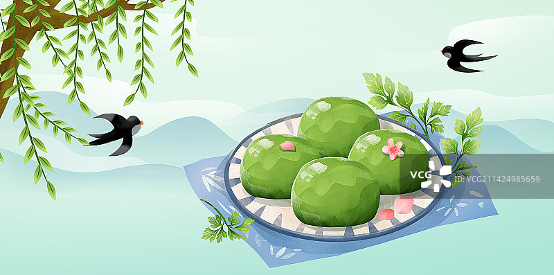 清明节和寒食节插画图片素材