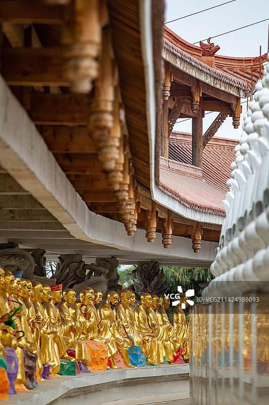 中国四川省绵阳市著名景点圣水寺，罗汉寺景观图片图片素材