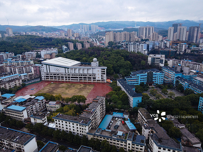 宜章县 文明南路 星火广场 中夏公园 宜章大道 航拍图片素材