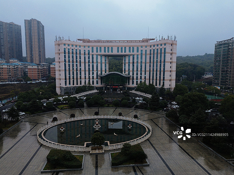 耒阳市 科技发明家广场 西湖北路 文体会议中心 狮子岭公园 航拍图片素材