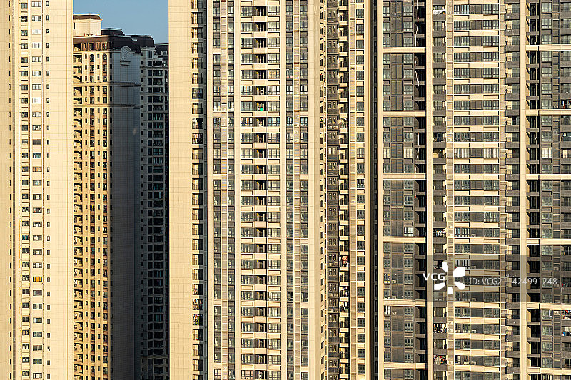 城市密集商品房商业住宅楼盘小区图片素材