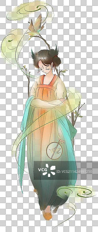 唯美中国风汉服女孩图片素材