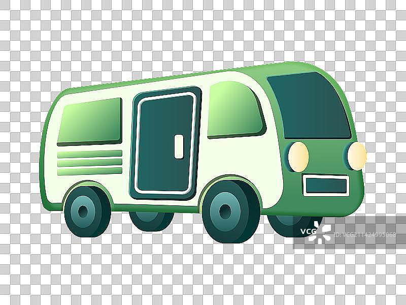 绿色可爱房车露营图片素材