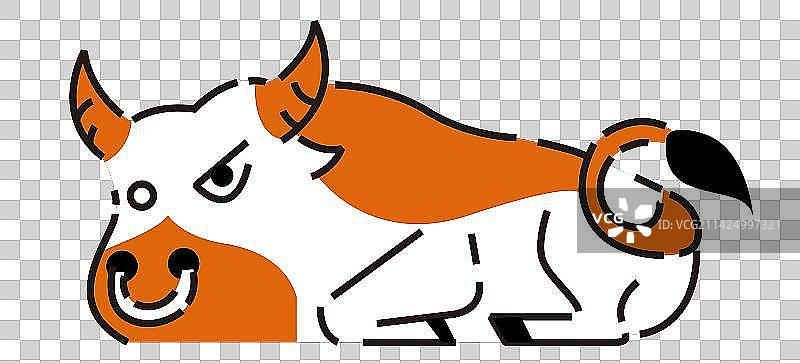 趴着的牛图片素材