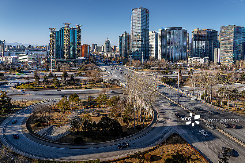 北京三元桥城市风光图片素材