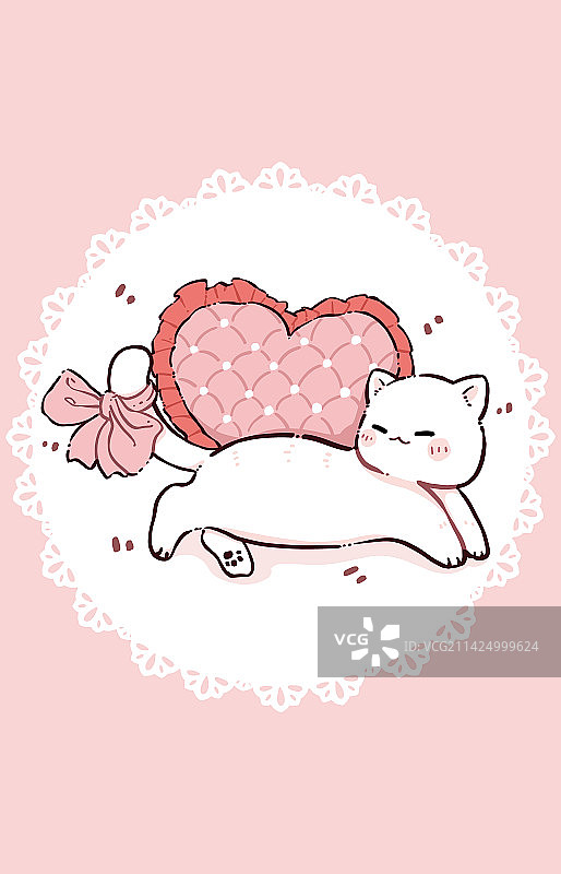 一只尾巴蝴蝶结的可爱小猫图片素材