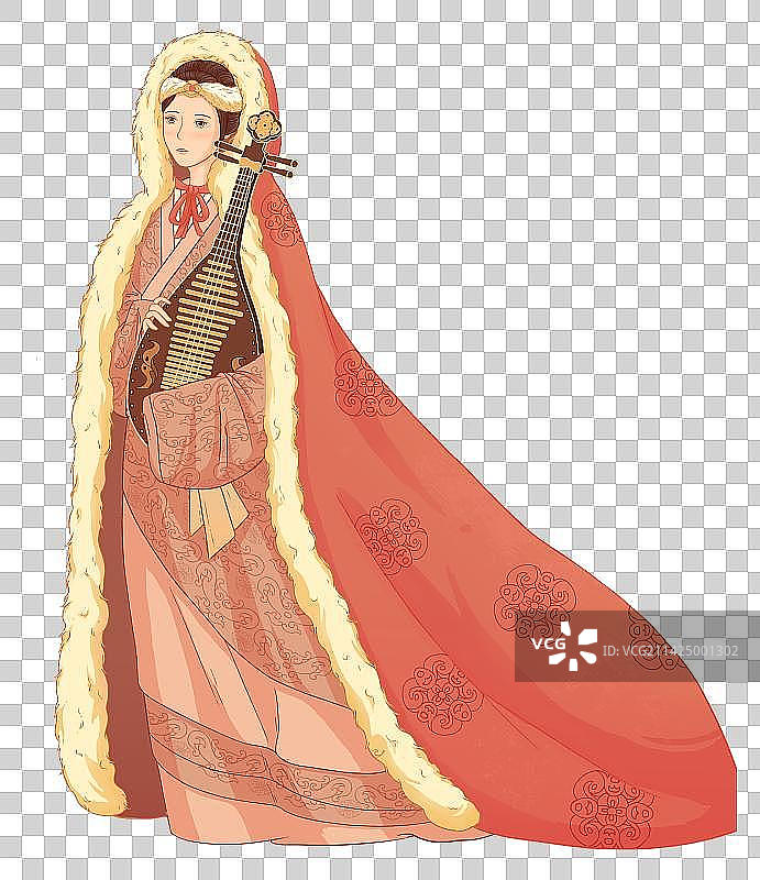 王昭君插画人物图片素材