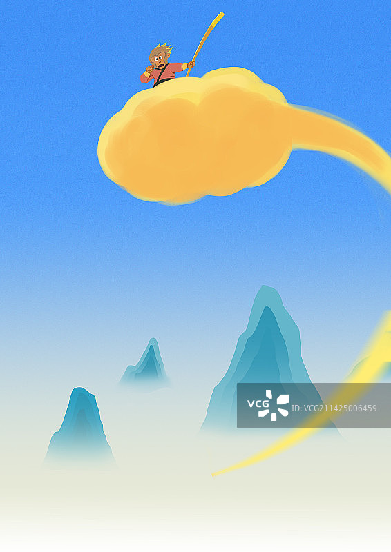 传统文化神话小说四大名著西游记美猴王齐天大圣孙悟空卡通插画图片素材