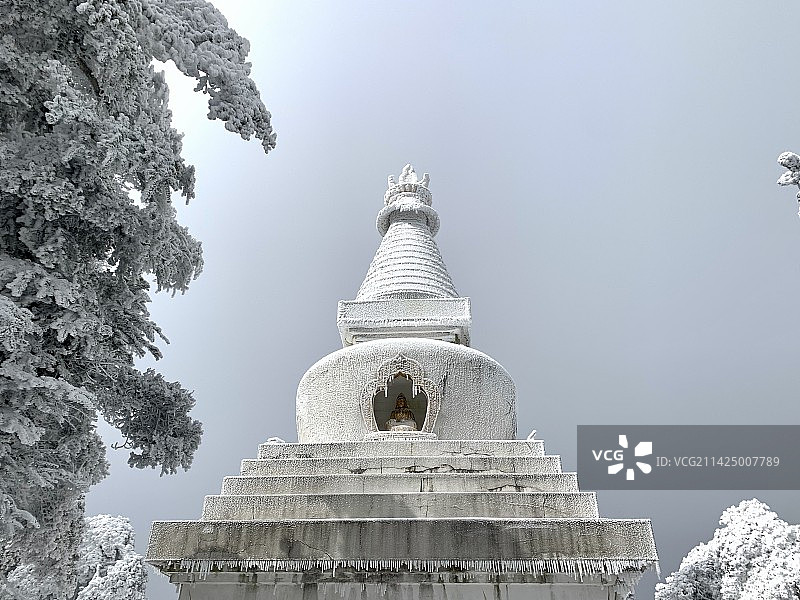 雪中的小天池图片素材