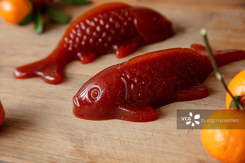 鱼形山楂糕图片素材