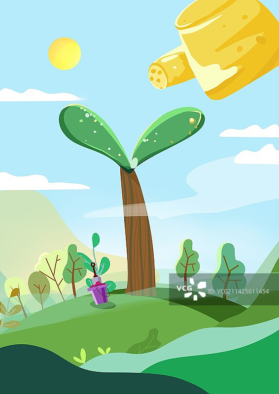 植树守护图片素材