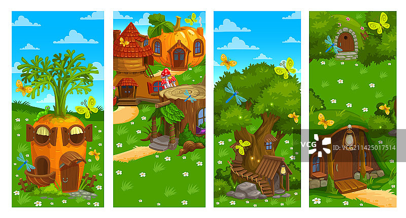卡通魔法小屋游戏场景图片素材