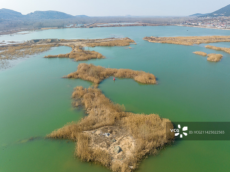 航拍泰安东平湖风光图片素材