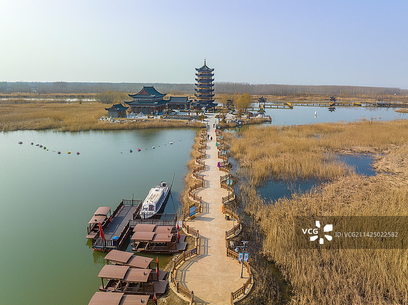 航拍泰安东平湖风光图片素材