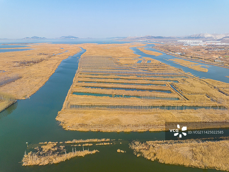 航拍泰安东平湖风光图片素材