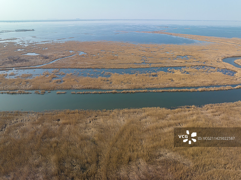 航拍泰安东平湖风光图片素材
