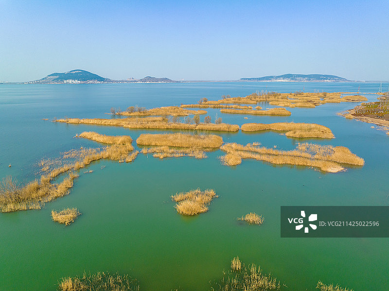 航拍泰安东平湖风光图片素材