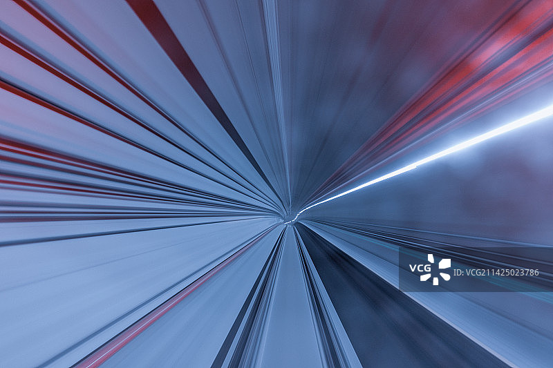 岗厦北地铁车道隧道的光影光流图片素材