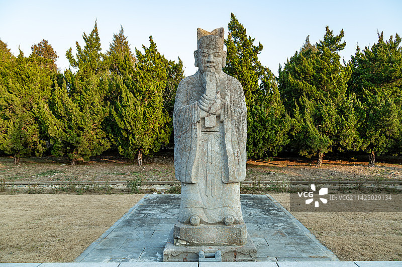 安徽滁州凤阳明朝明皇陵景区神道石像生图片素材