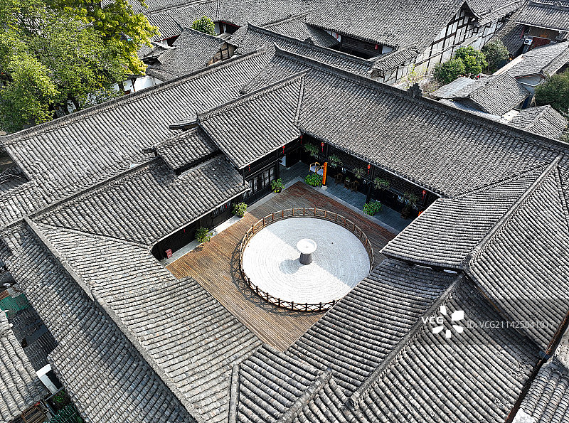 四川省南充市阆中市阆中古城贡院川北道署张飞庙航拍图片素材