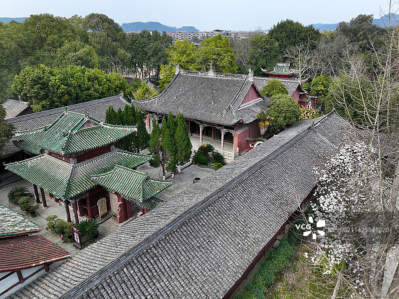 四川省南充市阆中市阆中古城贡院川北道署张飞庙航拍图片素材