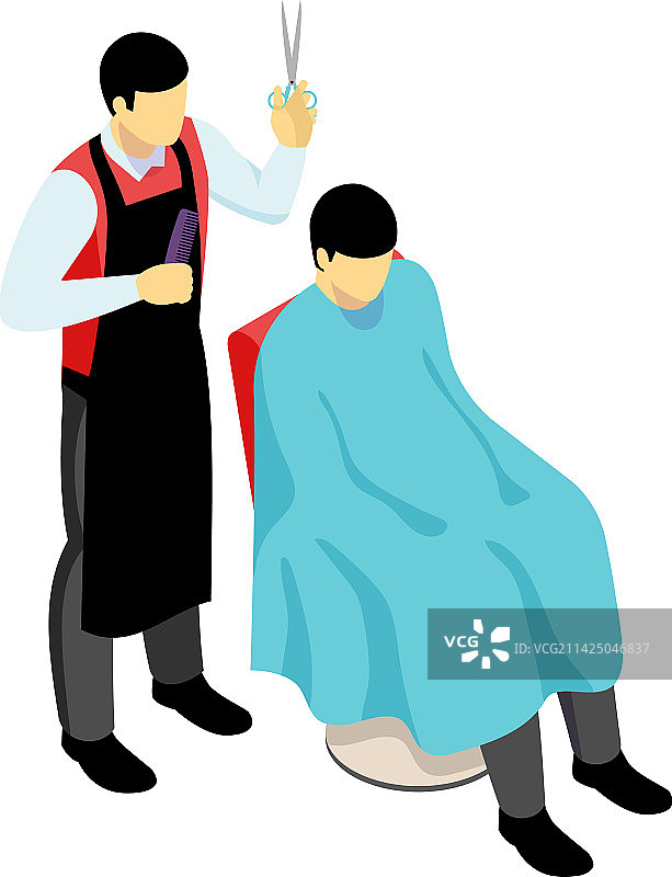 理发师剪发场景图片素材