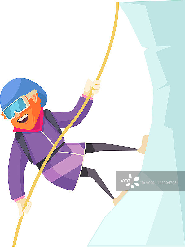 卡通登山攀岩场景图片素材