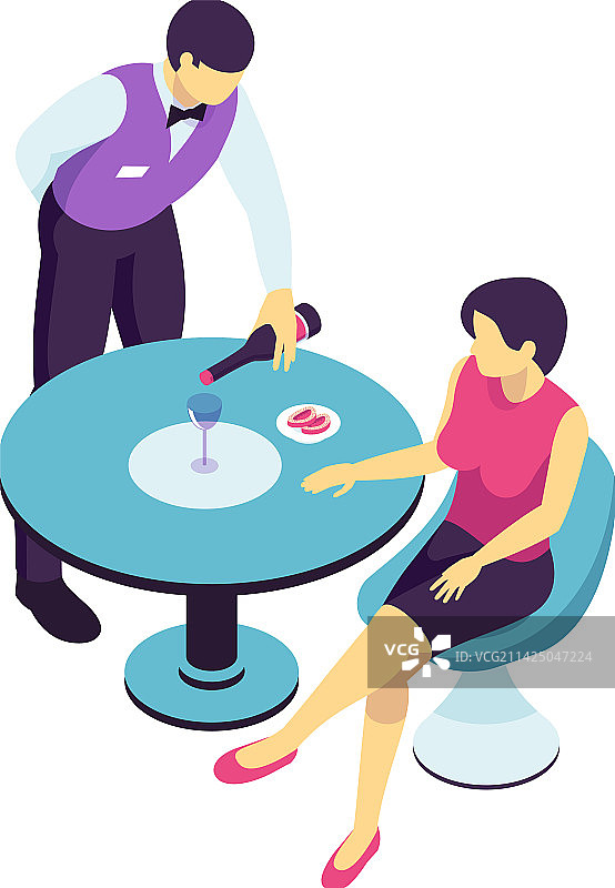 餐厅桌子2.5D构图图片素材