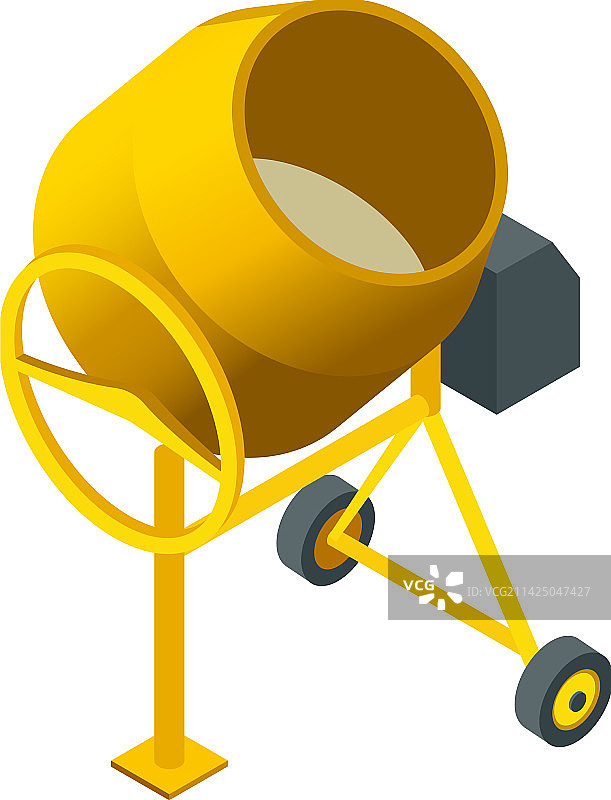 混凝土搅拌车手推车组合图片素材