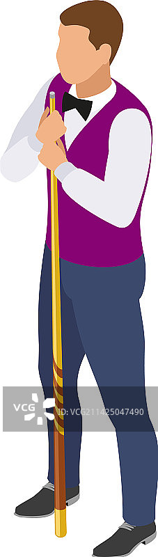 站立的台球运动员构图图片素材