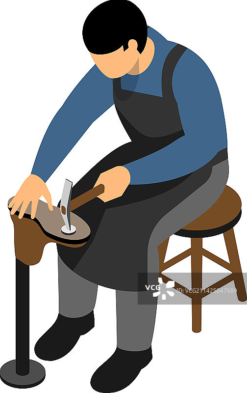 修鞋匠正在修鞋图片素材