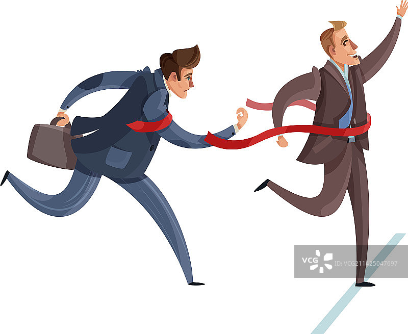 赢得马拉松比赛的商人图片素材