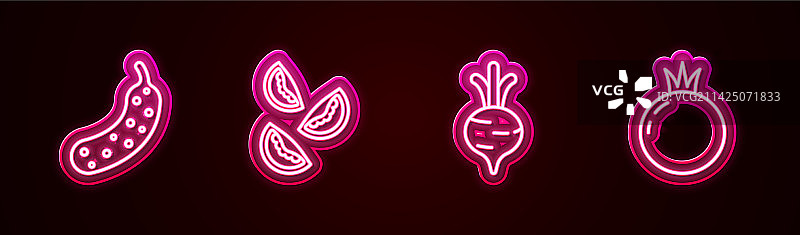 新鲜黄瓜、番茄和甜菜图片素材