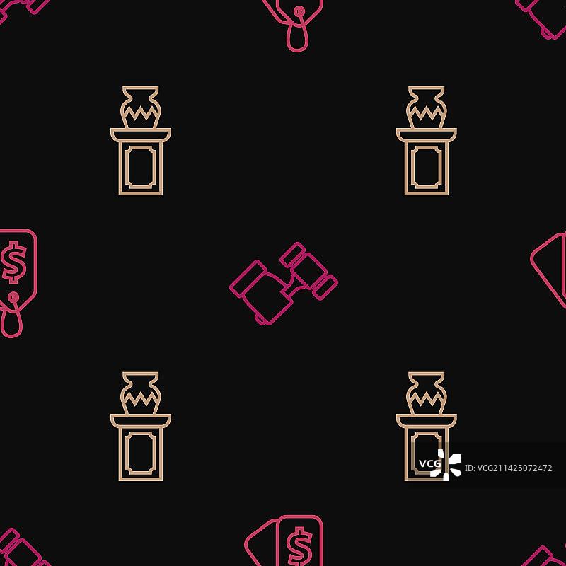 线条价格标签与拍卖古董花瓶图片素材